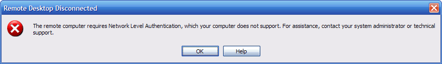 Error "Remote Desktop Disconnected"